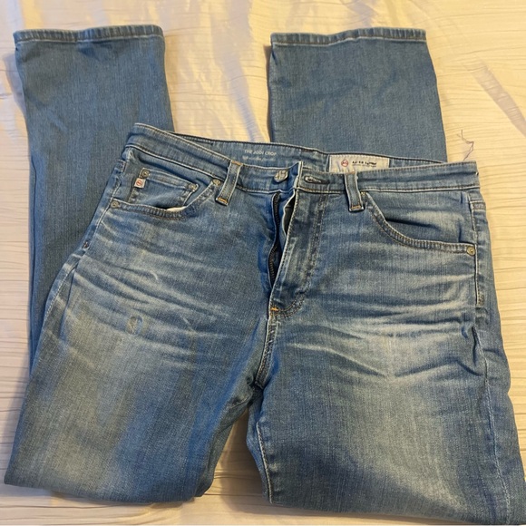 AG Adriano Goldschmied the Jodi crop blue denim jeans high rise flare size 29 - Picture 2 of 8